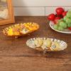 Golden Tray Home Decor Living Room Ornaments Exquisite Pattern Tray Jewelry Living Room Fruit Plate Snack Storage