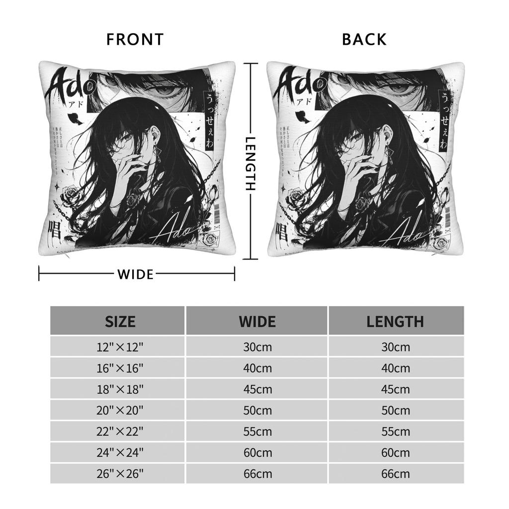 Ado Pillowcase Soft Fabric Cushion Cover Decor Throw Pillow Case Cover Home Square 40*40cm