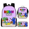 Rainbow Friends Zaino Scolastico Rainbow Friends Zaino Cartone Animato Borsa a Tracolla Astuccio Set da Tre Pezzi
