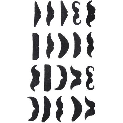 20 Pieces Fake Mustaches Funny False Beard Black Mustaches for Costume Accessories