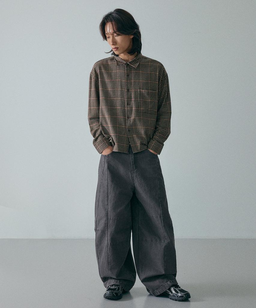 LXT Cotton Curved Washed Wide Pants [Charcoal]