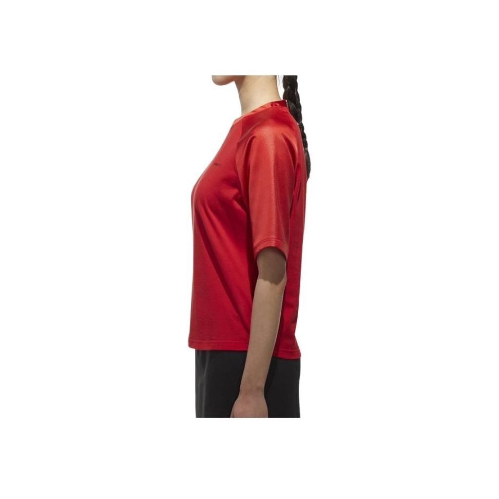 Adidas Neo Raglan Sleeve Round Neck Short Sleeve T-Shirt Women Tops Red CV7746