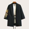 Ancient Chinese Style Crane Dragon Pattern Embroidered Linen Jacket Hanfu Men's Ancient Clothing Cotton Linen Taoist Robes