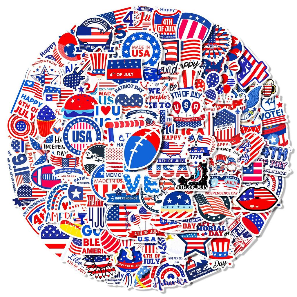 100 American Independence Day Stickers US President Independence Day Stickers Love Hat National Flag Decorative Stickers