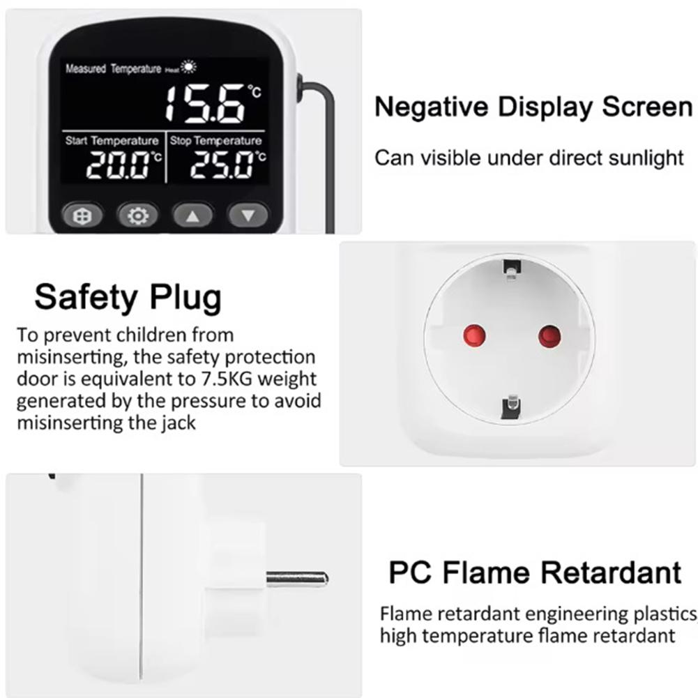 Thermostat Socket with Timer and Wide Compatibility Featuring Precise Temperature Control from 40 to 120 Celsius