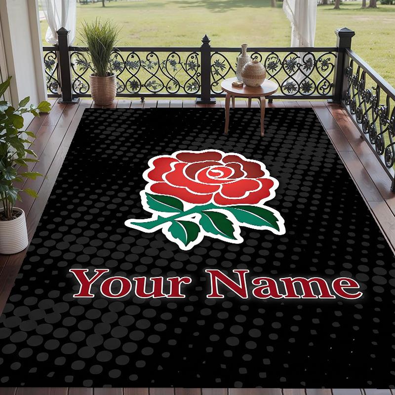 Custom Text Printed Rug England Rugby Non Slip Floor Carpet For Home Room Decor