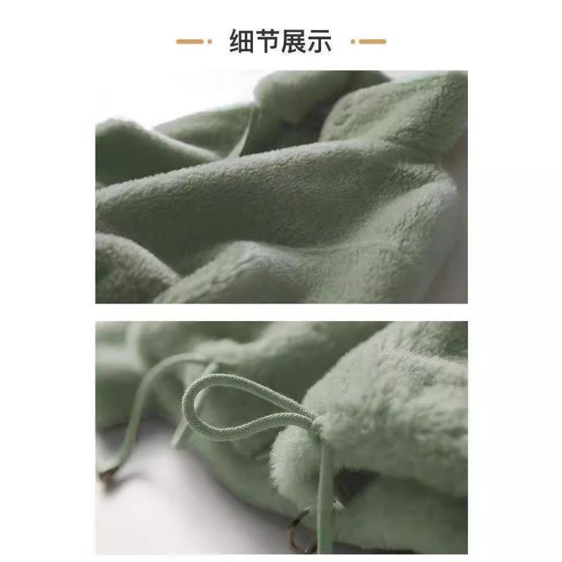 Short Jacket Women's Fleece Double-sided Fleece Fleece Fleece Clothes Men's Autumn and Winter Warm Fleece Thickened Couple Sweater