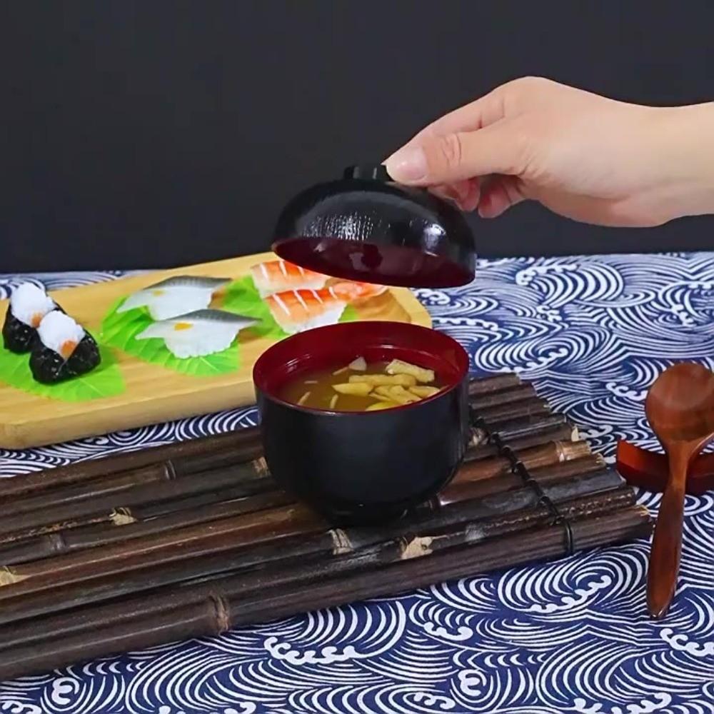 With Cover Miso Soup Bowl Tableware Soup Serving Japanese Rice Bowl Traditional Rice Serving Soup Bowl with Lid
