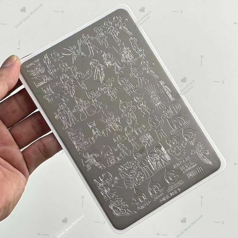 

Stardust Nail Stickers Special Steel Plate Printing Template Transfer DIY Tool Transfer Nail Art Steel Plate Little Weiyi-Astro Boy [Frosted Surface]]