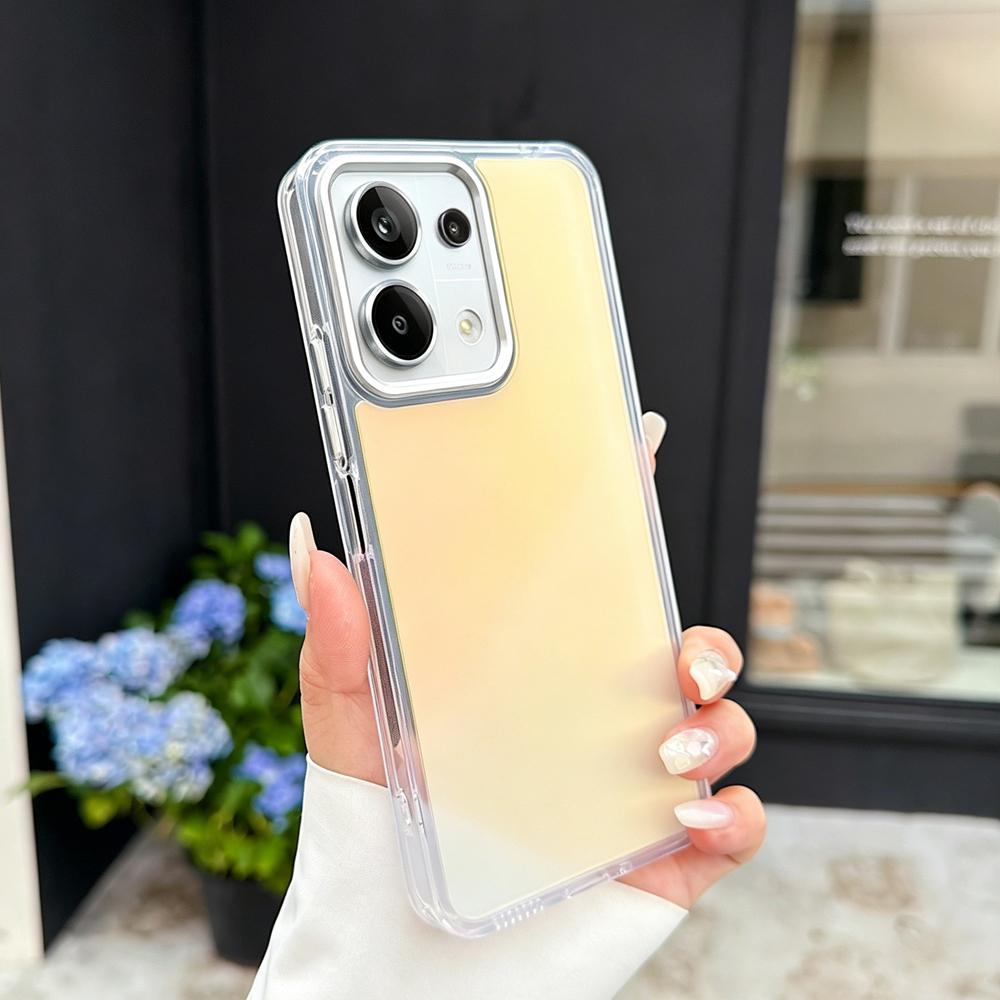 KEYSION Fashion Laser Gradient Colorful Phone Case for Xiaomi POCO M6 Pro Soft TPU+PC Shockproof Back Cover for POCO X6