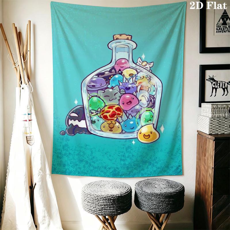 Slime Rancher Wall Tapestry Aesthetic Wall Hanging Printed Fabric Blanket Decorative Tapestries for Bedroom Living Room Home Decor