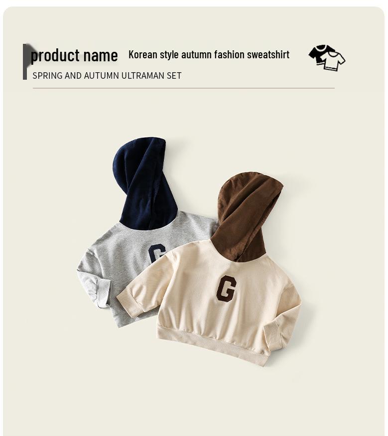 2025 Kinder Herbst Koreanischer Stil Kapuzenpullover - Bestickte Basisschicht für Jungen & Mädchen