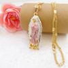 Gold Plated Painting Virgin Mary Mama Pendant/Amulet Religious Jewelry Virgen De Guadalupe Virgin Mary Necklace