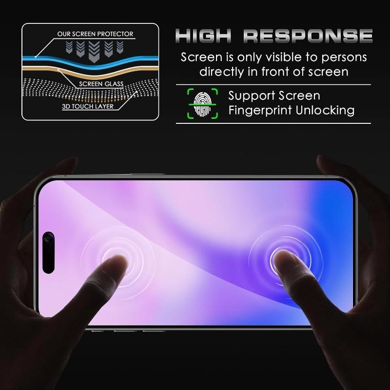 3PCSFilmes De Vidro Temperado Anti-espião Para iPhone 17 ProMax/17/17 Pro/17 Protetor De Tela De Privacidade Inquebrável Com Kit De Fácil Instalação