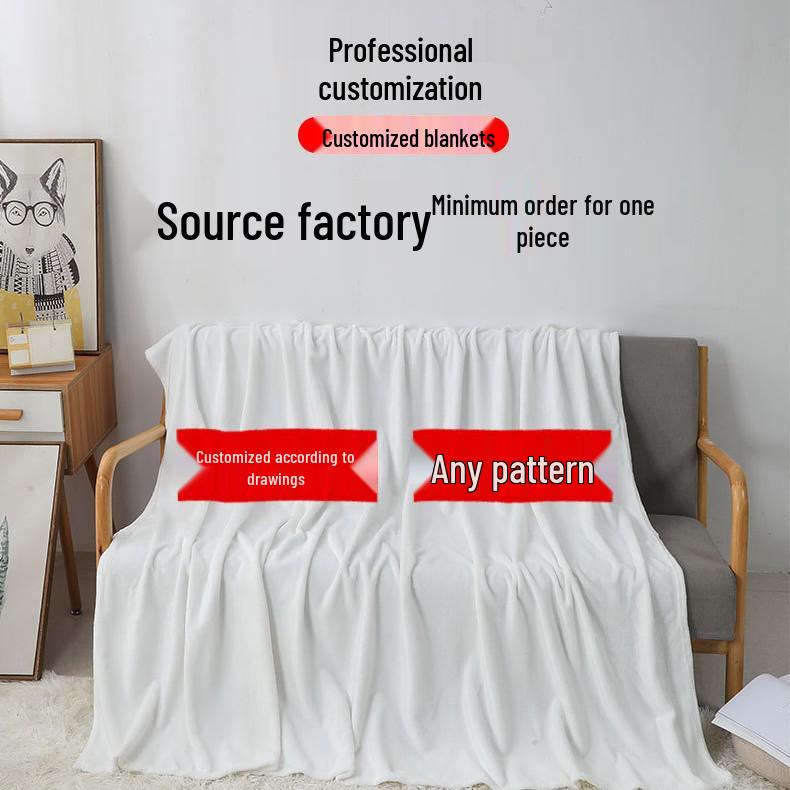 Customizable Flannel Blanket - One Piece for Office, Nap, or Leg Cover