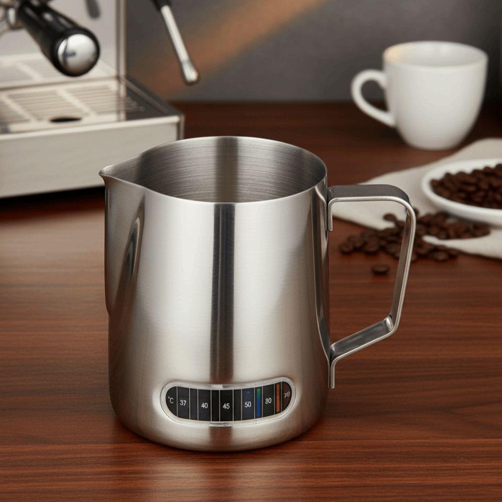 Accurate Scale Coffee Milk Frothing Pitcher Temperature Sensing Milk Frother Jug  Espresso Making