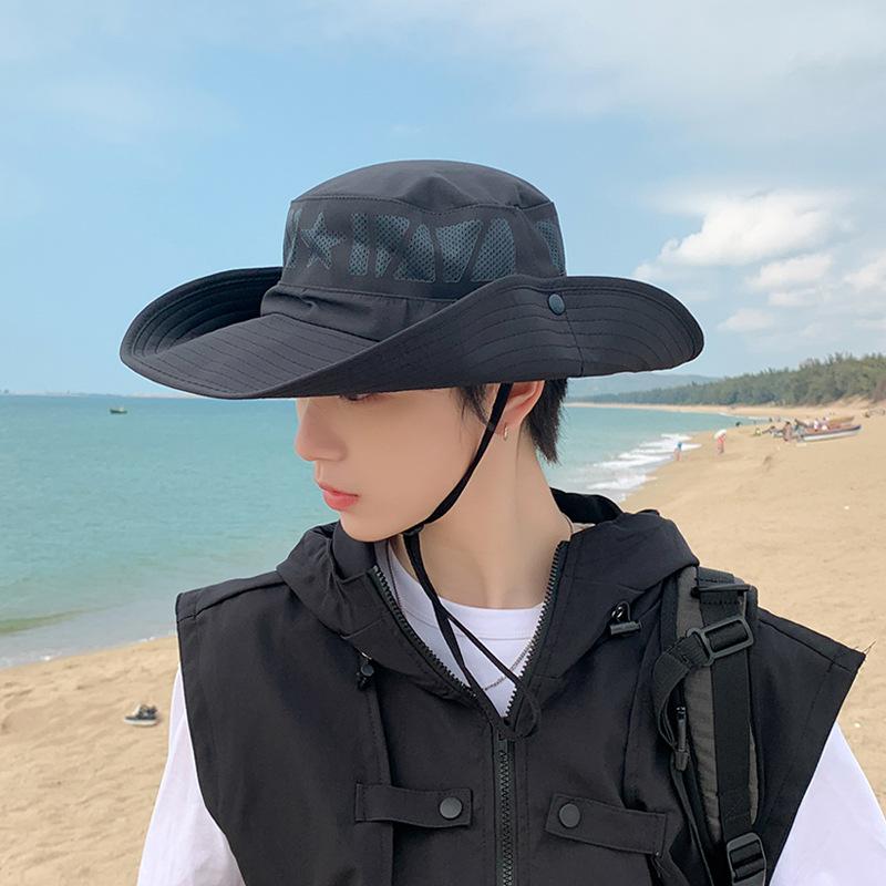 9239 spring and summer sun protection sun hat male outdoor travel mountaineering fishing sun hat big brim breathable bucket hat