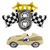 7pcs Racing Car Balloon Motorcycle Tire Wheel Balloons Black White Checkered Race Car Theme Kids Birthday Party Decorations Gift