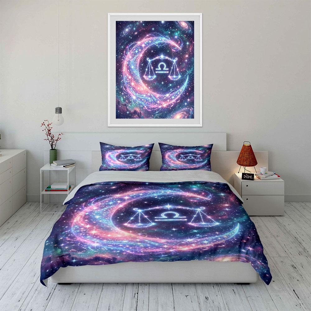 Libra Galaxy Bedding Set Bedding Duvet Cover Set Duvet Cover Pillowcases (1 * Duvet Cover 2 * Pillowcases, without duvet insert)