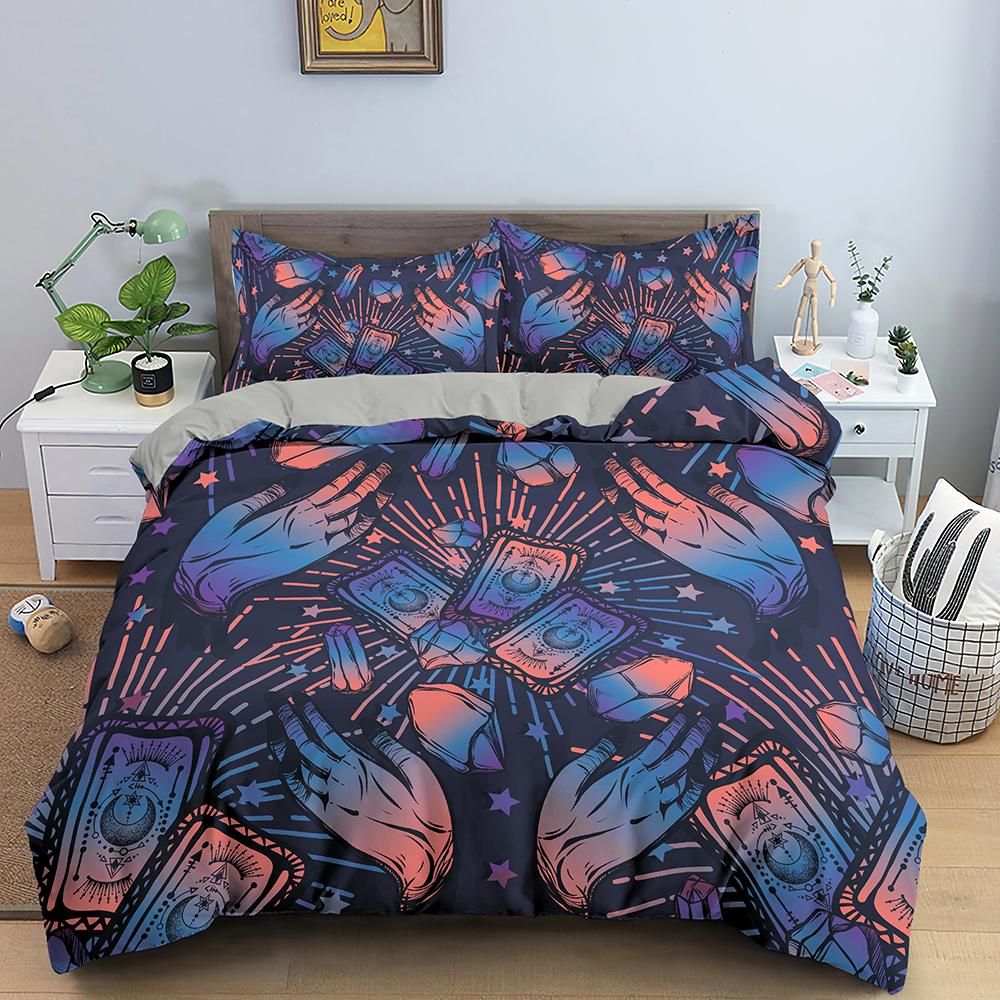 Bohemian Duvet Cover Set Universe Sun And Moon Themed Polyester Comforter Cover King Queen Full Size For Kids Boys Bedding Set
