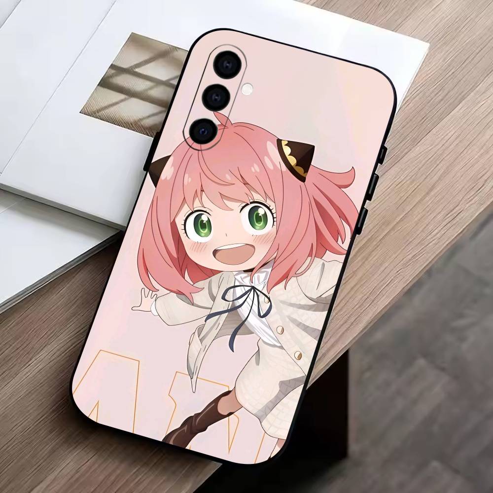 

Cute Cute Anya Phone Case For Samsung Galaxy A73,A72,A71,A70,A53,A52,A51,Soft Silicone Black Cover Samsung a21s