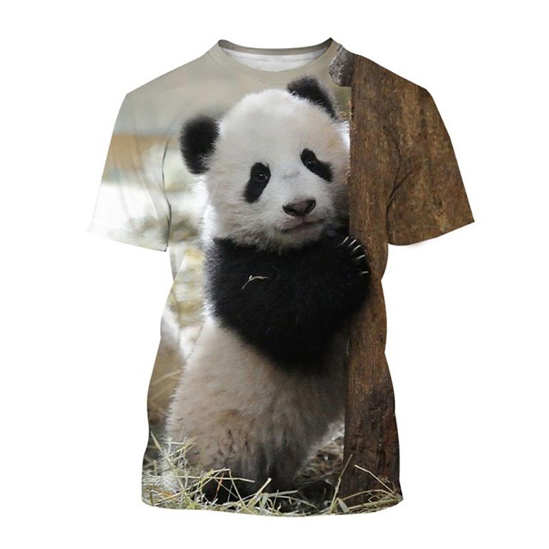 Cute Panda T Shirt Kawaii Animals 3D Print Men Women Short Sleeve T-Shirts Fashion Streetwear Harajuku Kids Tops Tees Clothing