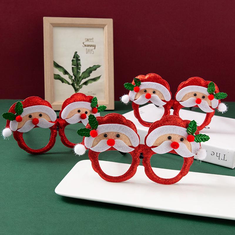 2026 Christmas Glasses Frame Santa Claus Xmas Tree Glasses Photo Booth Props Kids Gifts New Year Party Decorations Navidad Noel