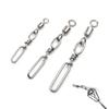 10Pcs Highly Strength Rolling Ball Bearing Snap Fishing Barrels Swivels Baits Connectors Clip for Saltwater Freshwater