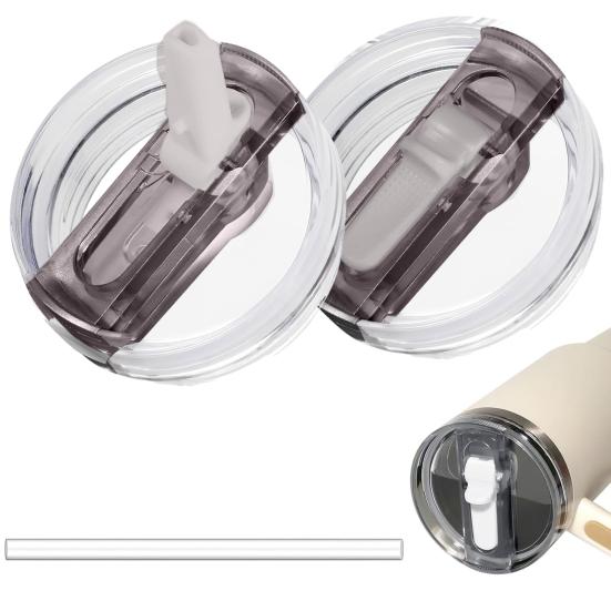 Flip Straw Lid for 40 Oz Tumbler Leak Proof Replacement BPA-Free Reusable Cup Lid for Water Juice Milk Tea