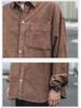 Men's Long Sleeve Corduroy Shirt - Japanese Style, Casual & Trendy, Loose Fit for Autumn/Winter
