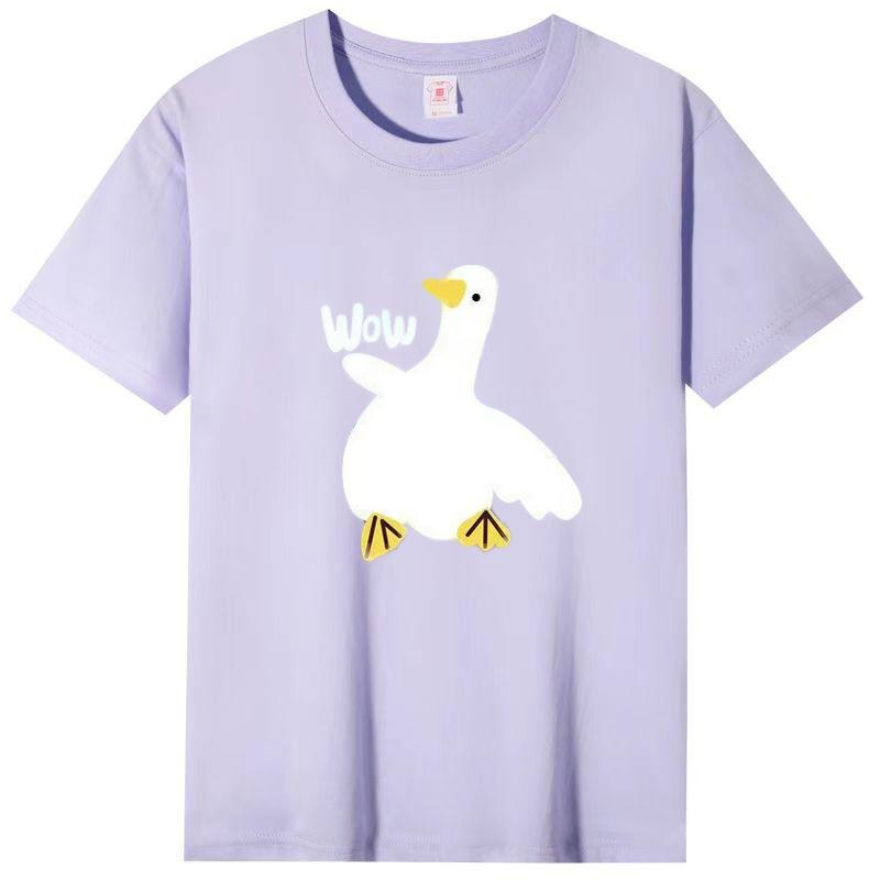 Damen Sommer Beliebtes Kurzarm-T-Shirt Baumwolle Atmungsaktiv Lockeres Oberteil Bedrucktes T-Shirt Lässig