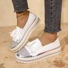 Large Size Sequined Platform Fashion Single Shoes Autumn New Shallow Mouth Rhinestone Sneakers