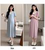 2026 Summer Maternity Petite High-Waisted Ice Silk Two-Piece Dress