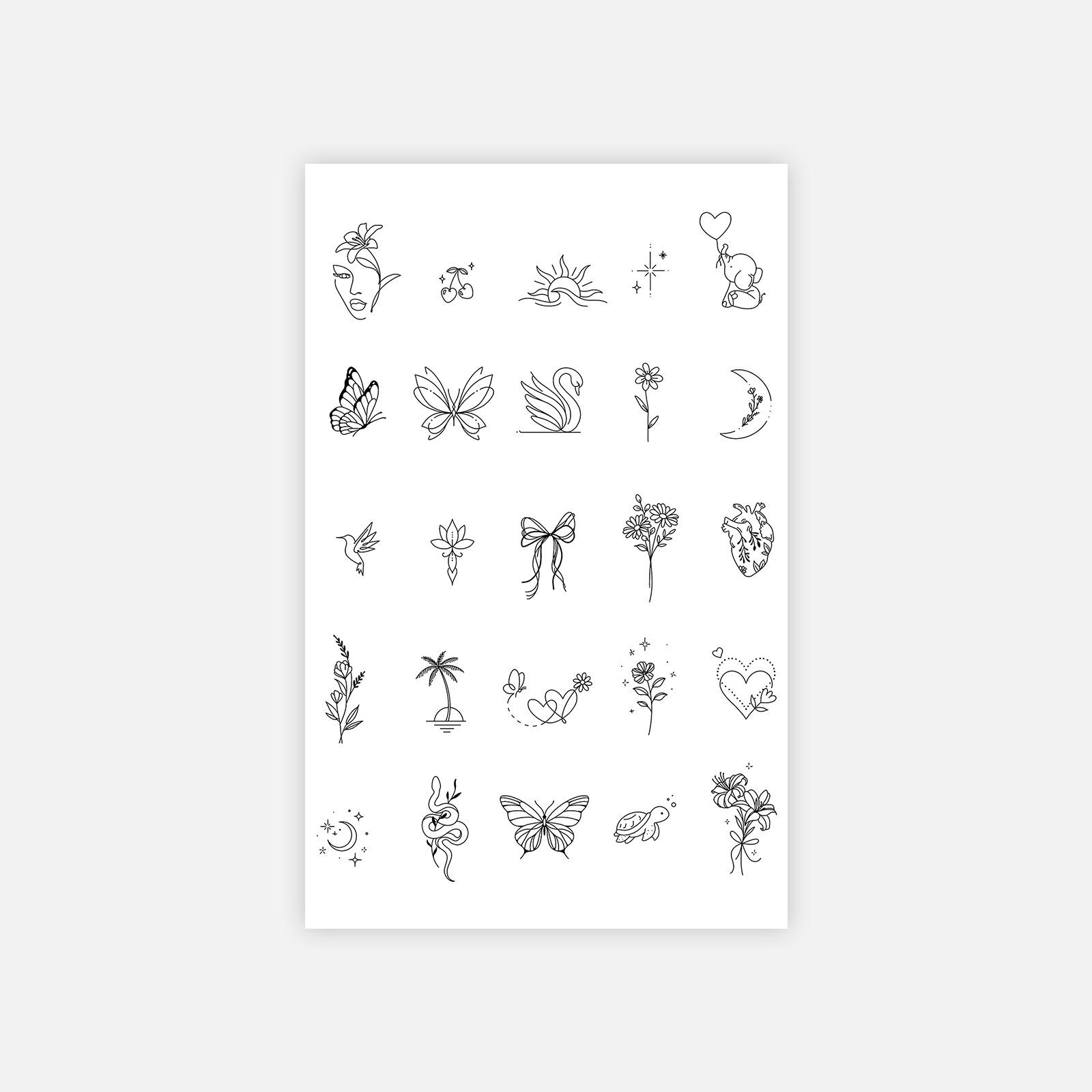 Small Pattern Simple Finger Tattoo Sticker High Sense Babes Simple Personality Tattoo Sticker 12*19