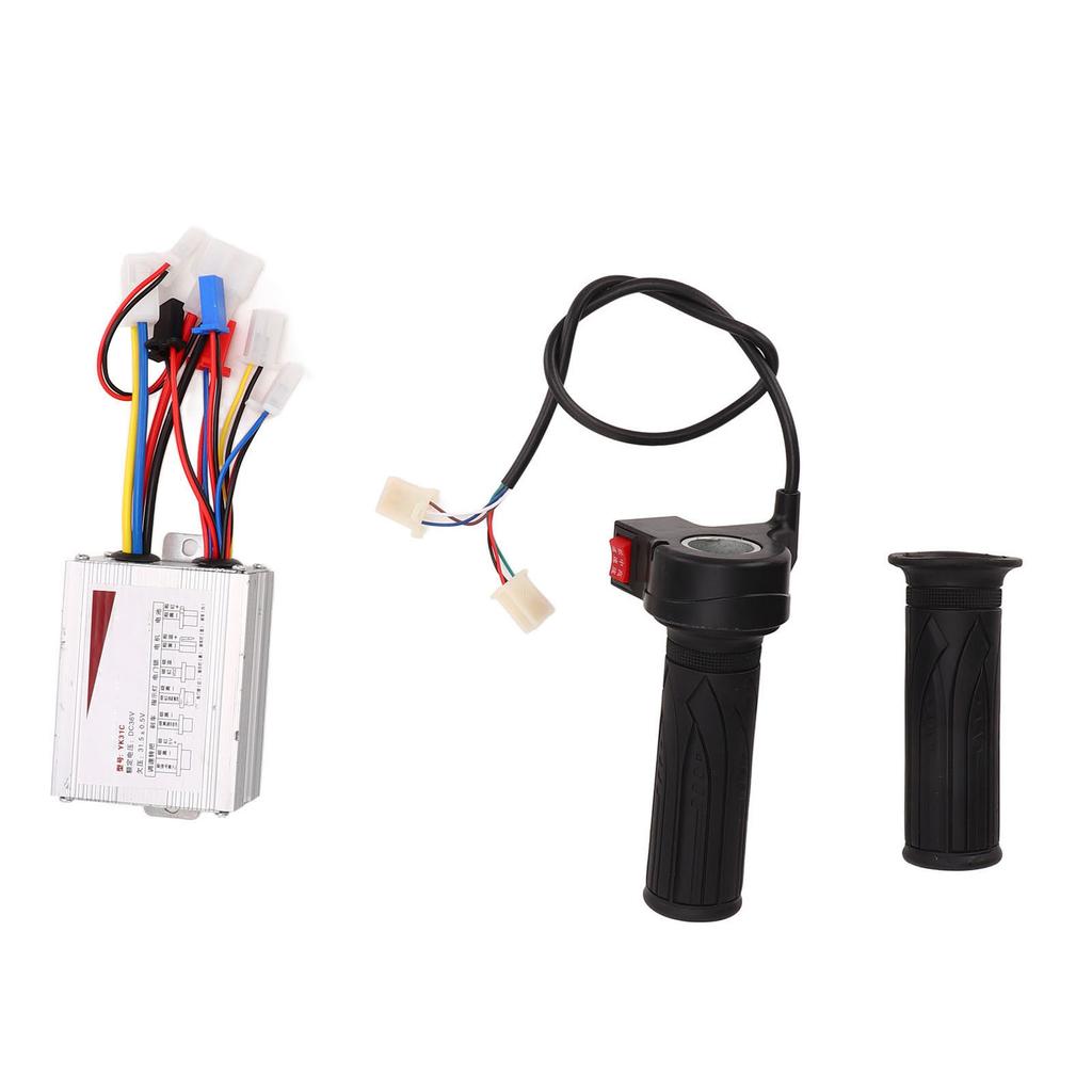 36V 500W Brushed Controller and Long Line 3 Speed Throttle Twist Grip Set for Electric Bicycles