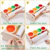 Wooden Tabletop Paper Roll Dispenser with Roll Pencil Cups Craft Art Paper Roll Holder for Kids Desktop Easel Drawing Painting