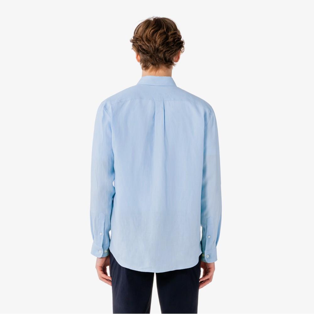 Lacoste Men's Solid Linen Shirt CH769E-56GHBP