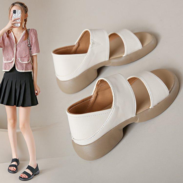 

Bag heel sandals women s new soft-soled lazy people in the summer of 2024 wear thick-heeled high-heeled cool slippers 42
