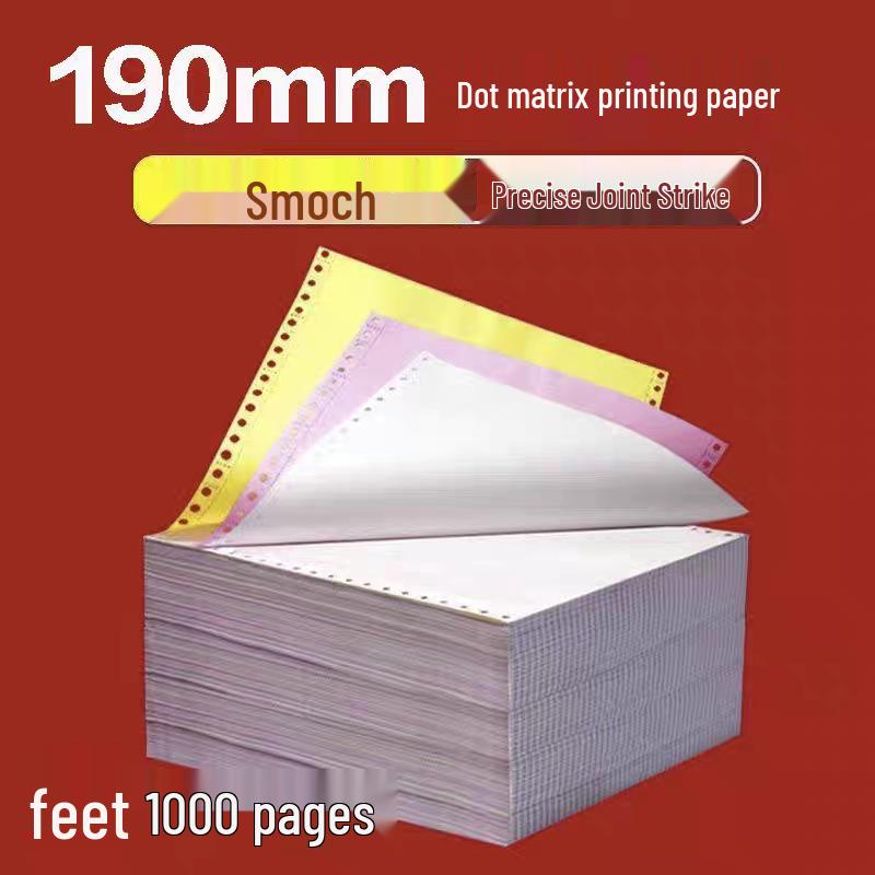 190mm Needle-Point Computer Printer Paper - 3-Part, 2-Part, 4-Part, Equal Divisions, 1000 Pages Delivery Note 1-Part, 3-Equal Divisions (750 Pages)