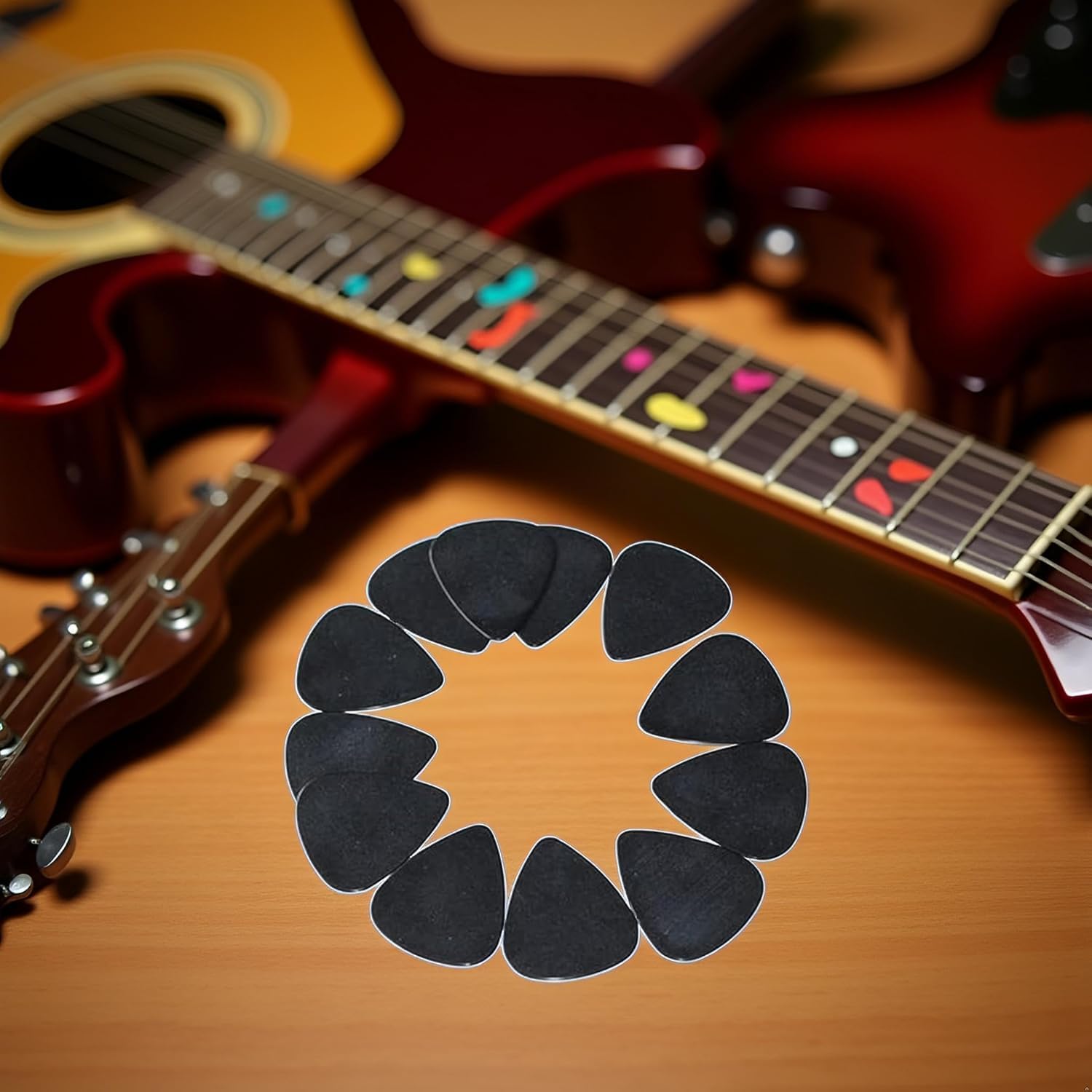 10 шт. Черные гитарные медиаторы, Целлулоидные гитарные плектры для вашей электрогитары, акустической гитары или бас-гитары, 0,5 мм гитарные медиаторы и медиаторы для бас-гитары, Медиаторы