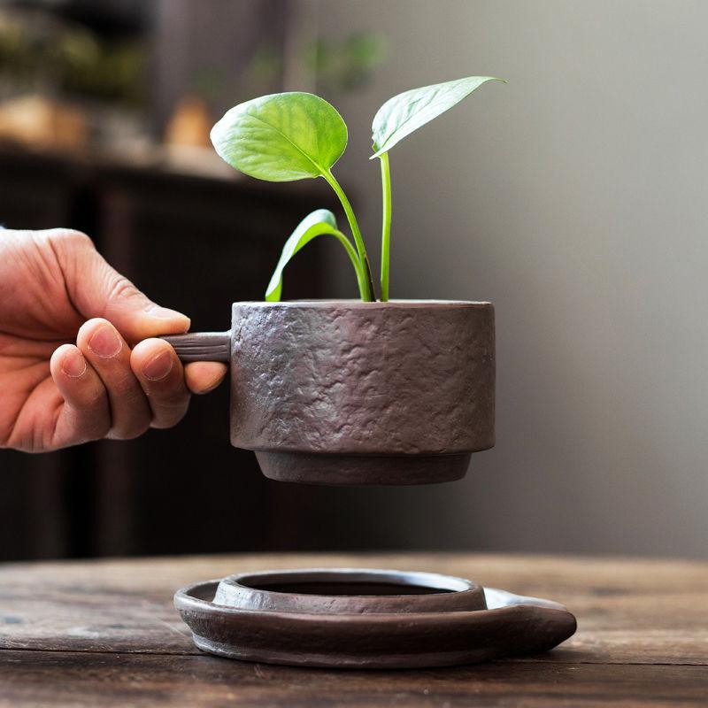 Stylish Ceramic Pothos Hydroponic Flower Pot Vase for Home Decor