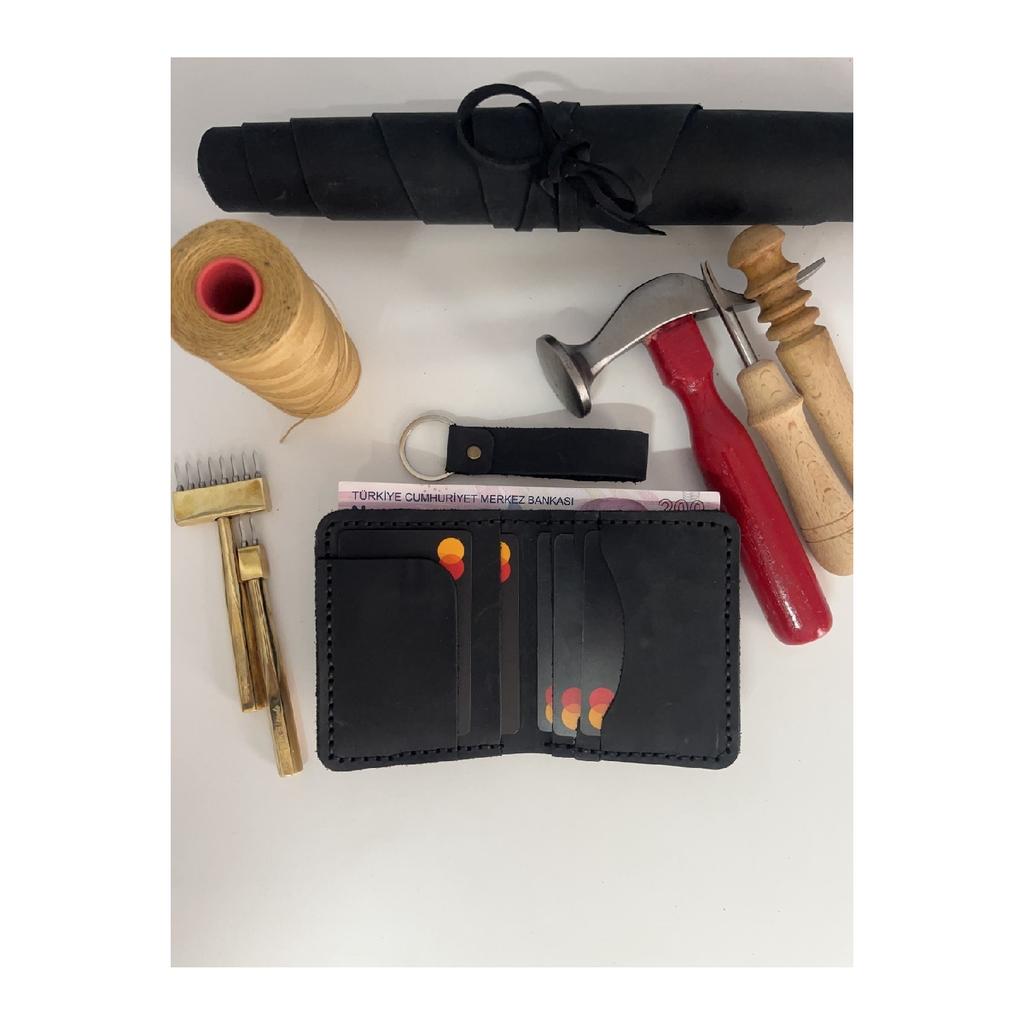 Echtleder-Geldbörse mit Karten- und Bargeldfach – personalisierter Namensdruck (SchlüsselanhängerGeschenk)