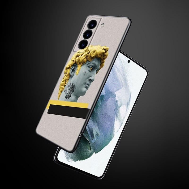 Funny Art Aesthetic David Mona Lisa Phone Case For Samsung Galaxy S22 Pro S21 S20 Ultra FE S10 Lite 5G S10E S9 S8 Plus Cover