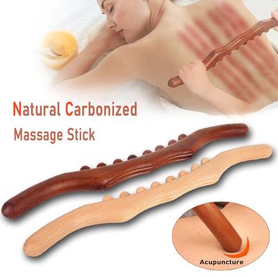 Natural Wood Massager Stick 8/20 Beads Back Massager Hand Roller Guasha Massage Tools Body SPA Therapy Tool Point Healing Muscle Relaxing