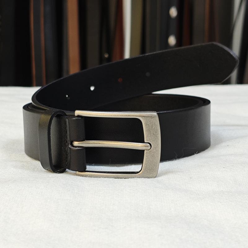 

elt omen s in Buckle Belt ashion ersatile First ayer owhide Belt with Jeans 115*3.4cm (support customized size and color) чорний