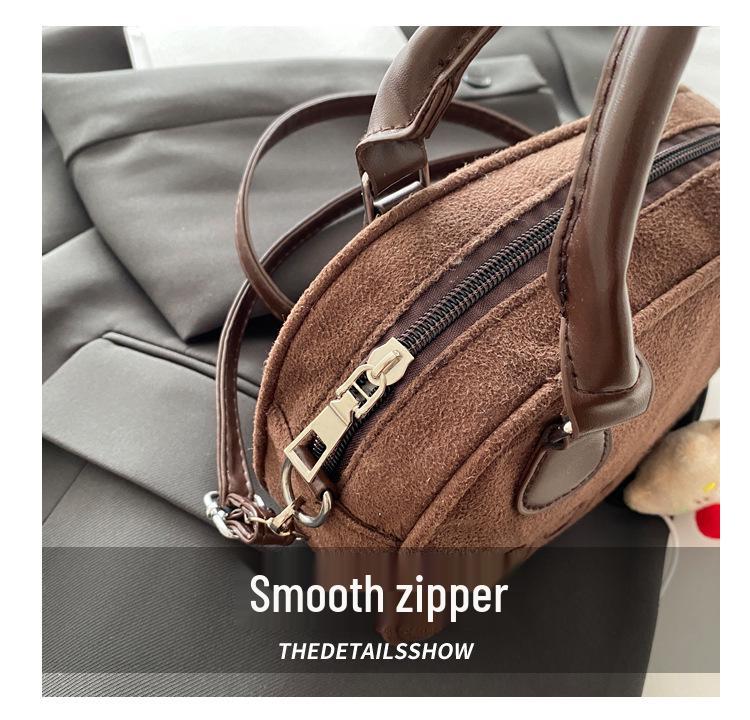 Women's Deerskin Suede Handbag - Vintage Bowling Crossbody Bag 2025 Trend