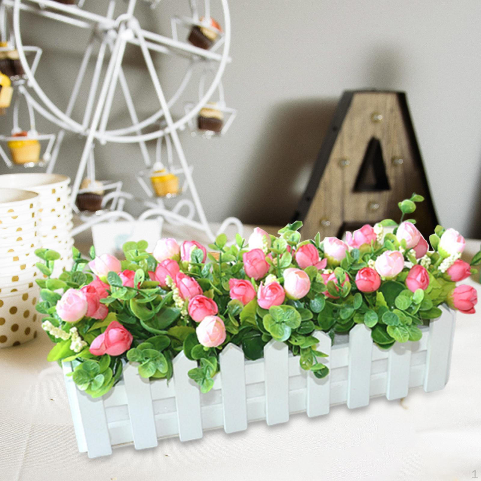 

Artificial Flower Plant Desk Ornament Crafts Easy Maintenance Table Centerpiece Fake for Pink Flowers