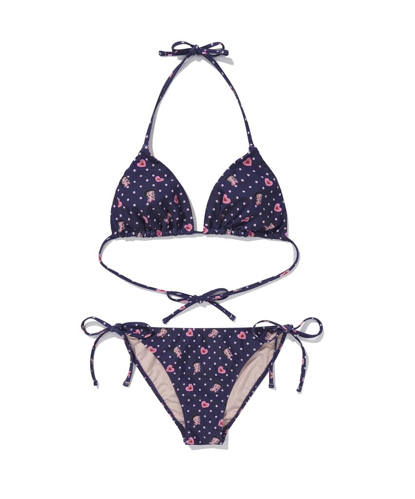 Lupeulupeu [Betty Boop Dot_Navy] String Bikini Set