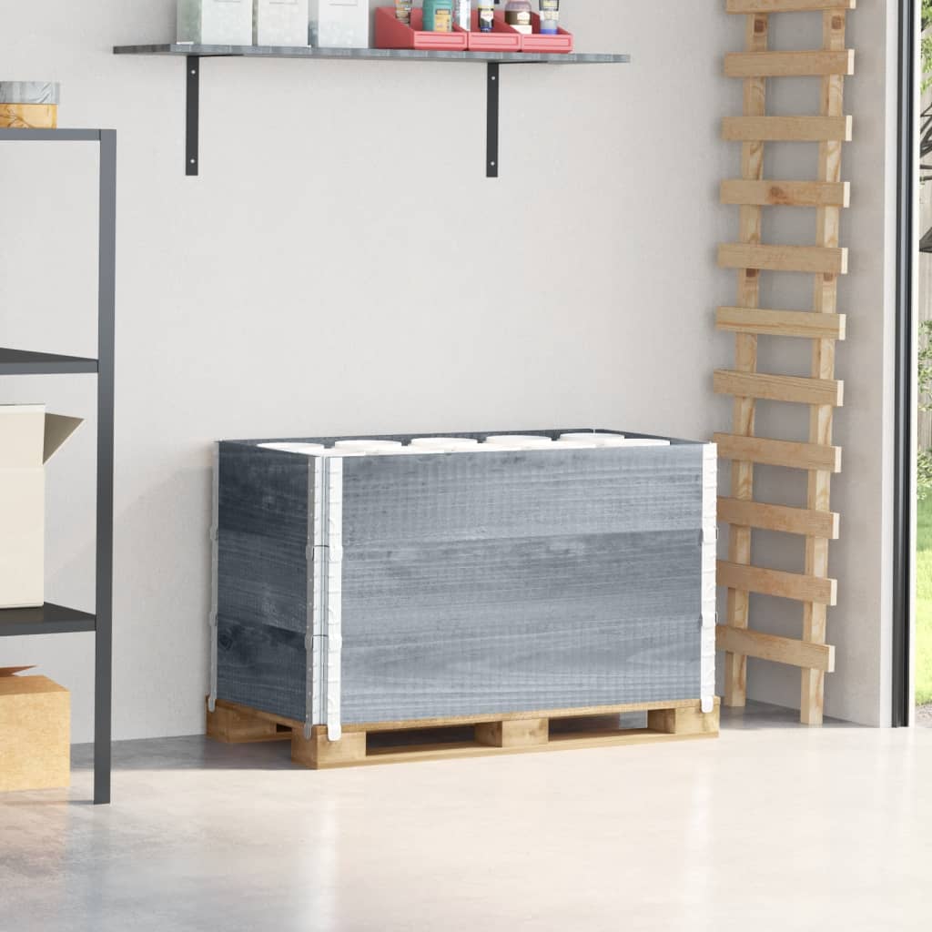 Pallet Top Frame Set 3 Pcs Grey 100 X 50 Cm Solid Pine Wood