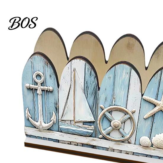 Ocean Napkin Holder Themed Wooden for Table, Summer Coastal Seaside Style Kitchen Accessory Dispenser, Rustic Tissue Kitchen, Dining Room Nautical